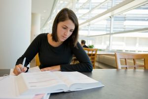 student studying